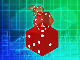 Image showing Rolling red dice illustration