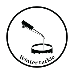 Image showing Icon of Fishing winter tackle 