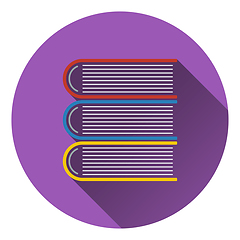 Image showing Flat design icon of Stack of books in ui colors