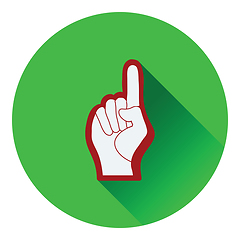 Image showing Fan foam hand with number one gesture icon