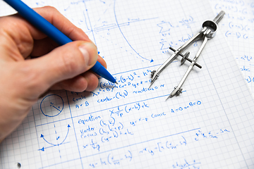 Image showing Math handwriting in notebook closeup