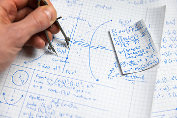 Image showing Math handwriting in notebook closeup