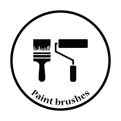 Image showing Icon of construction paint brushes