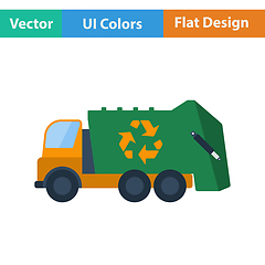 Image showing Garbage car with recycle icon.