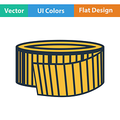 Image showing Flat design icon of Measure tape 