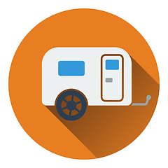 Image showing Icon of camping family caravan car