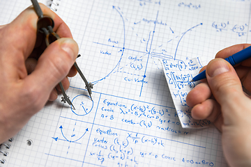 Image showing Math handwriting in notebook closeup