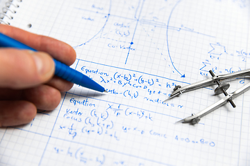 Image showing Math handwriting in notebook closeup