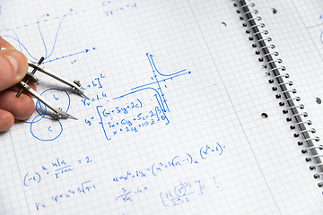 Image showing Math handwriting in notebook closeup