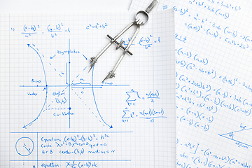 Image showing Math handwriting in notebook closeup