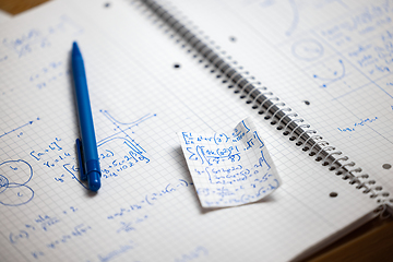 Image showing Math handwriting in notebook closeup