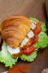 Image showing savory croissant brioche bread with chicken breast 