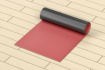Image showing Red yoga mat