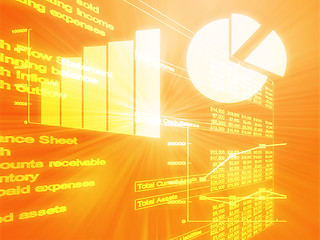 Image showing Spreadsheet business charts illustration