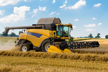 Image showing Summer harvesting with automatic harvester