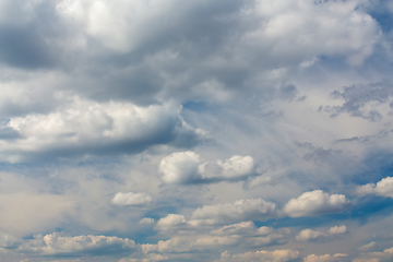 Image showing White clouds on evening blue sky