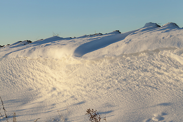 Image showing Snow drifts in winter