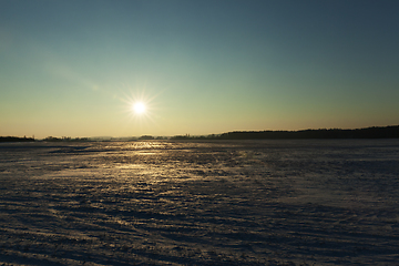 Image showing Winter landscape, the sun