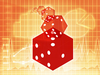 Image showing Rolling red dice illustration