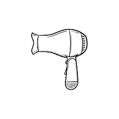 Image showing Hair dryer hand drawn sketch icon.