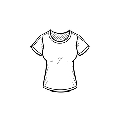 Image showing Tight t-shirt hand drawn sketch icon.