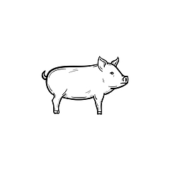 Image showing Pig hand drawn sketch icon.