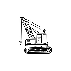 Image showing Lifting crane hand drawn sketch icon.