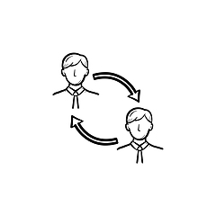Image showing Employee turnover hand drawn sketch icon.