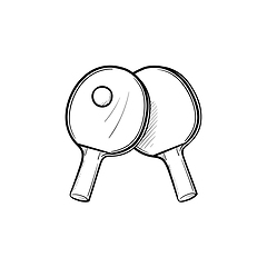 Image showing Table tennis hand drawn sketch icon.