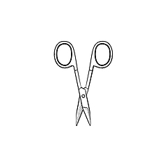 Image showing Scissors hand drawn sketch icon.