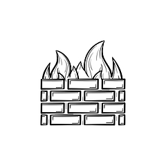 Image showing Firewall hand drawn sketch icon.