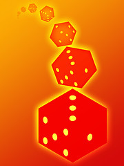 Image showing Rolling red dice illustration