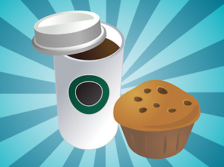 Image showing Coffee and muffin