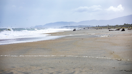 Image showing stormy ocean scenery background