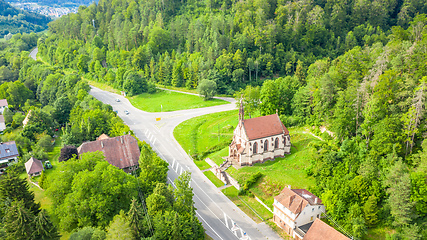 Image showing aerial view image of the  St. Ulrich\'s Chapel at Neckarhausen Ge