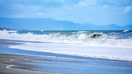 Image showing stormy ocean scenery background