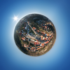 Image showing little planet panorama of the castle of Haigerloch Germany