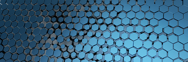 Image showing blue hexagon background