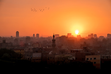 Image showing sunset scenery at Cairo Egypt