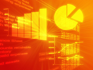 Image showing Spreadsheet business charts illustration