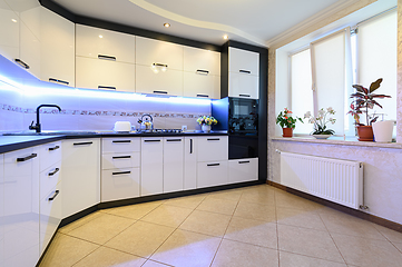 Image showing White modern kitchen interior