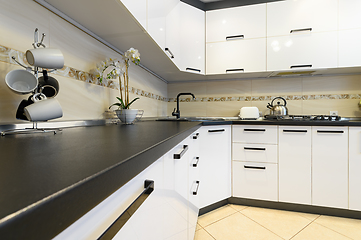 Image showing White modern kitchen interior