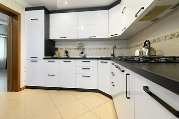 Image showing White modern kitchen interior