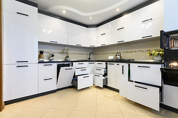 Image showing Modern classic white kitchen interior