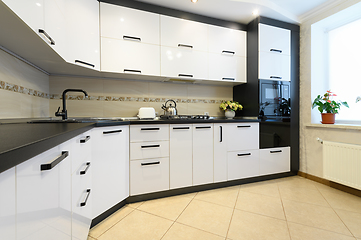 Image showing White modern kitchen interior