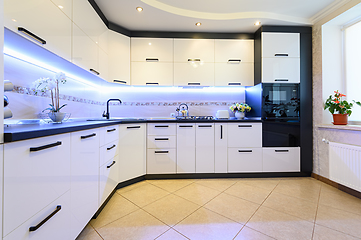 Image showing White modern kitchen interior