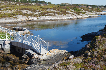 Image showing Beautiful view on bridge in norwegian fjords