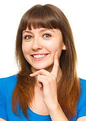 Image showing Portrait of a happy young woman