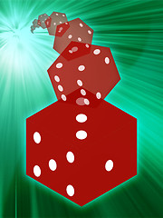 Image showing Rolling red dice illustration