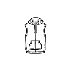 Image showing Vest jacket hand drawn sketch icon.